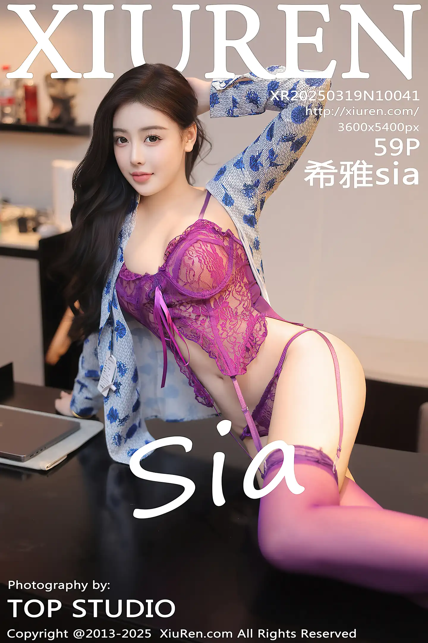 [XiuRen秀人网]No.10041_模特希雅sia性感空姐制服露紫色情趣内衣秀丰腴身材完美诱惑写真59P-秀人网 - XiuRen.Space